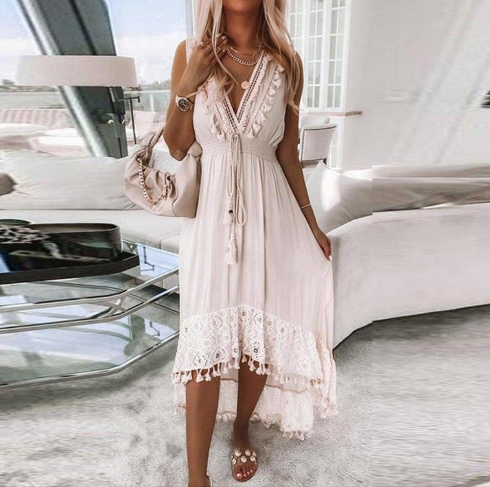 BOHO High-Low Blush Dress